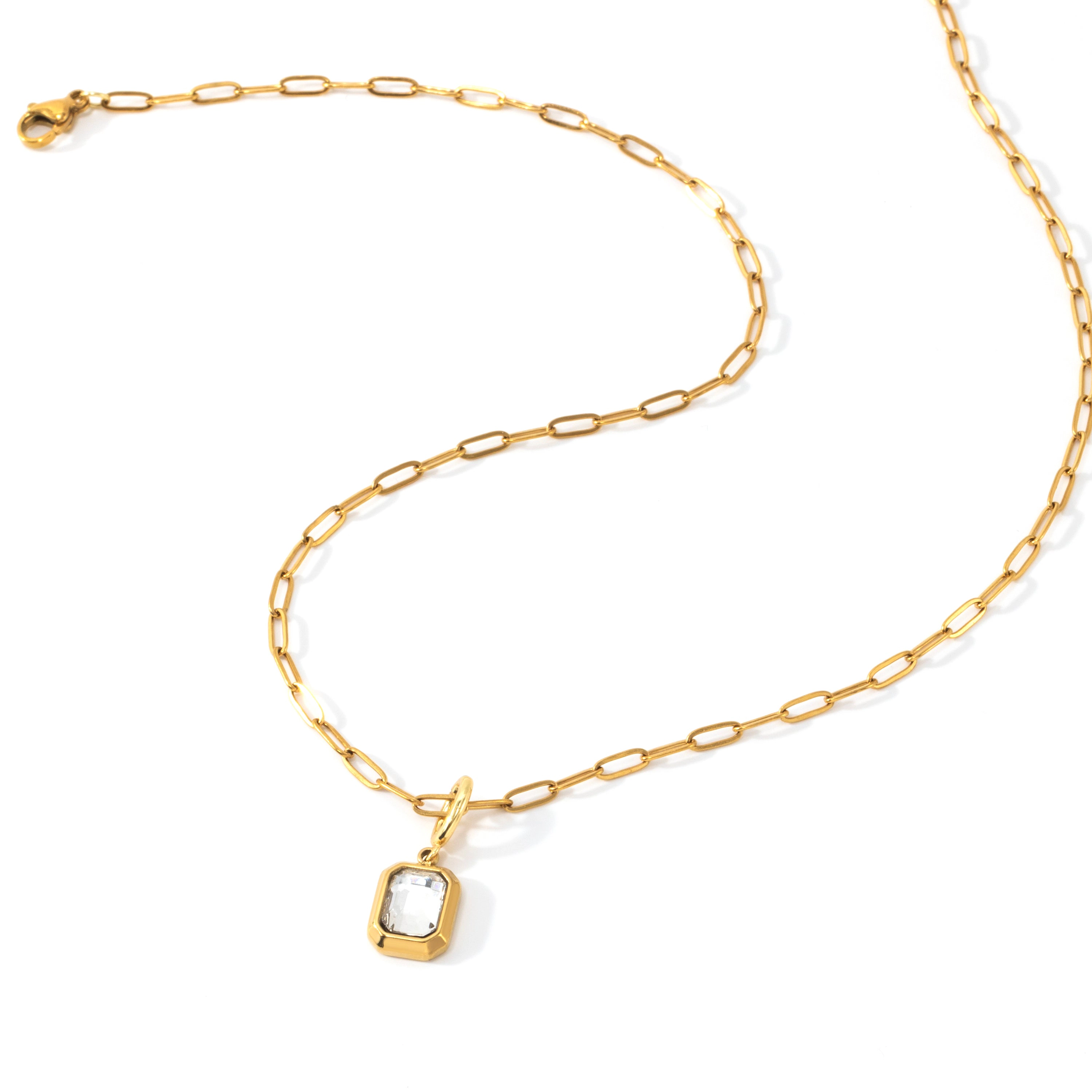 Mint & Lily Women's Sophia Baguette Pendant Necklace