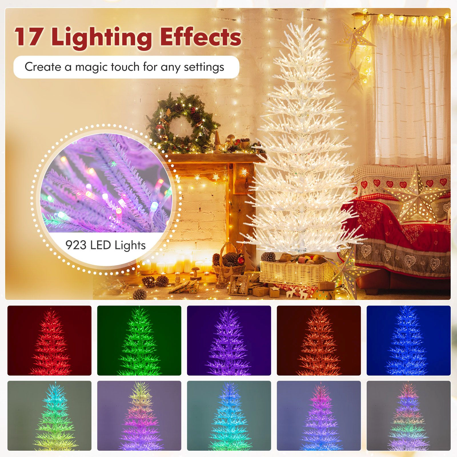 SlickBlue Color-Changing Artificial Christmas Tree with Remote