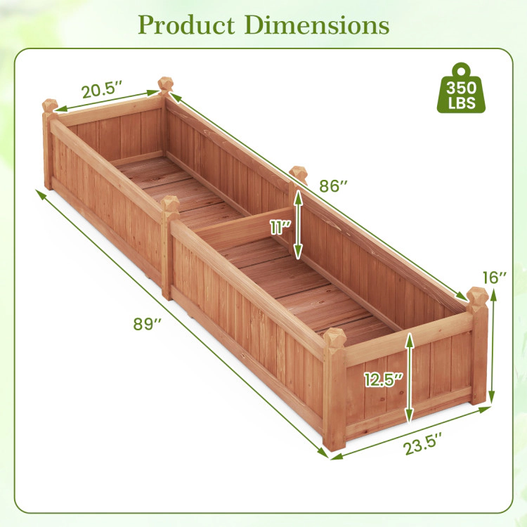 Hivvago Dividable Garden Planter Box With Corner Drainage And Liner