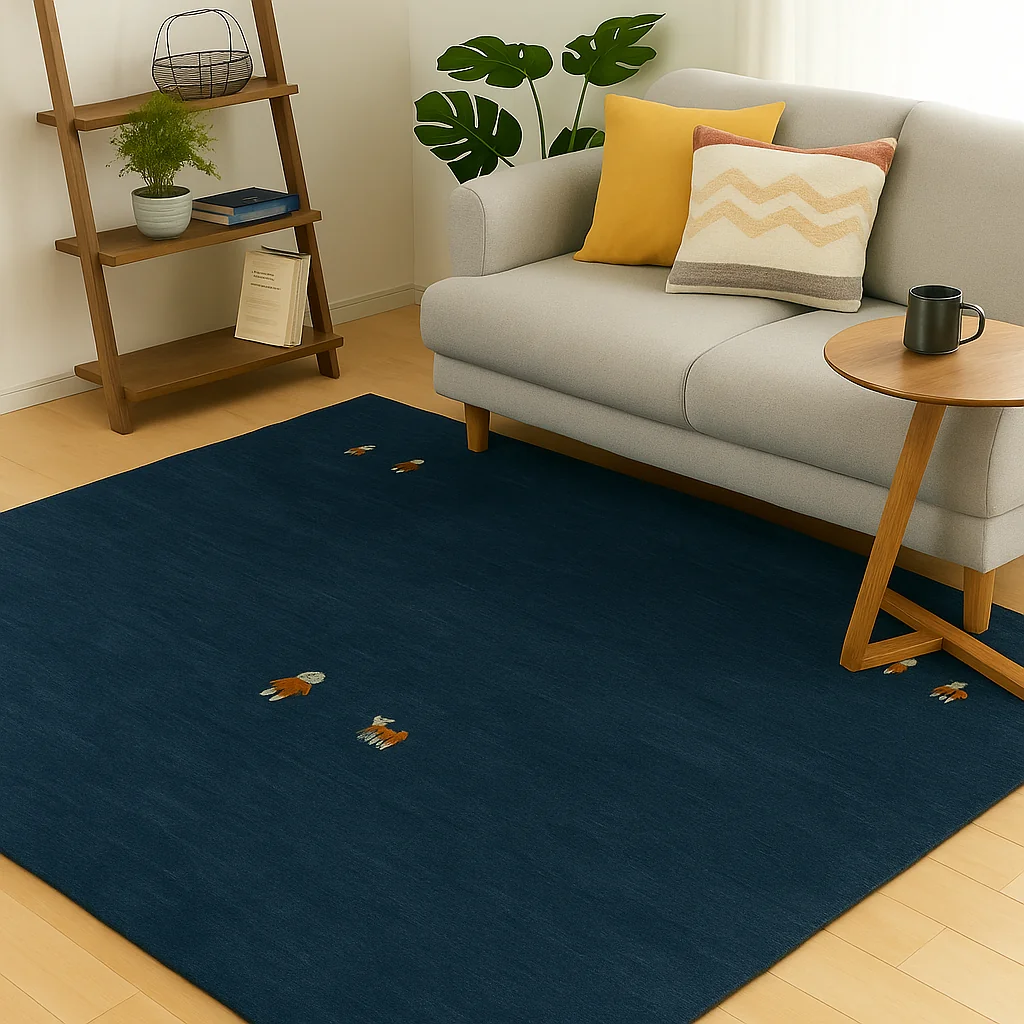 Magic Rugs Steel Blue Tribal 6X6 Gabbeh Modern Square Rug