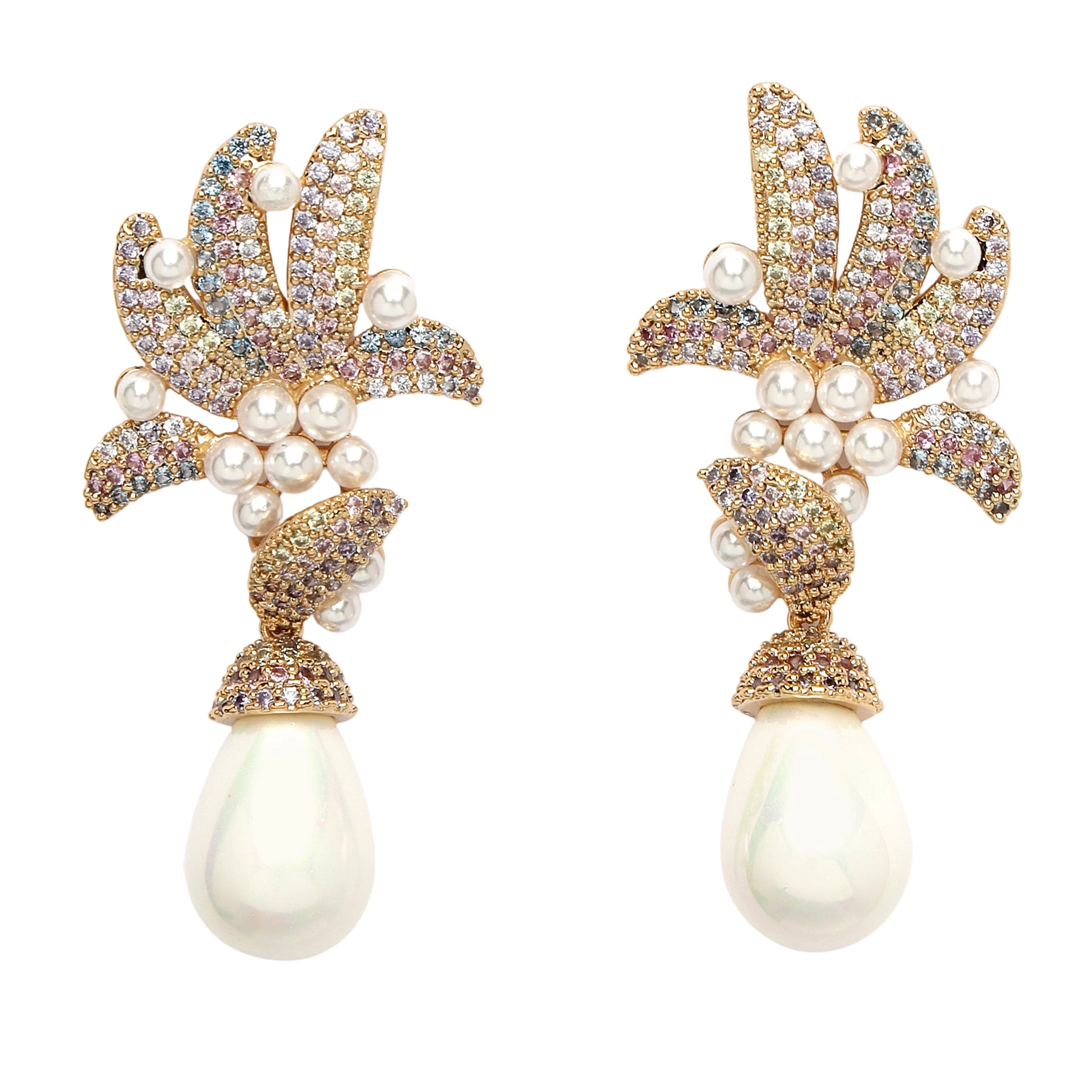 AGP PARIS Womens Diva Collection Purple Zirconia Drop Earrings