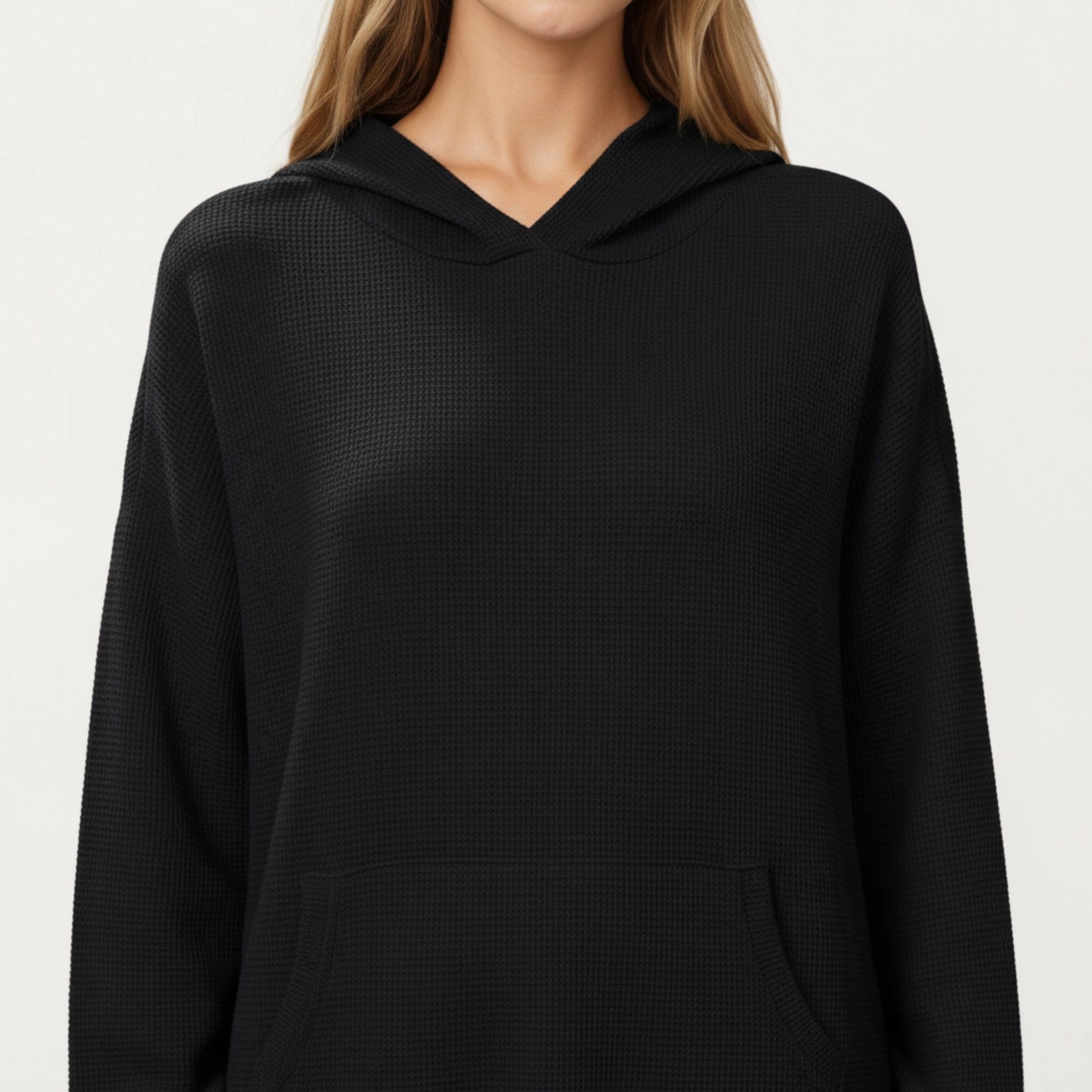 Anna-Kaci Women's Drawstring Kangaroo Pocket Relaxed Fit Long Sleeve Pullover Hoodie