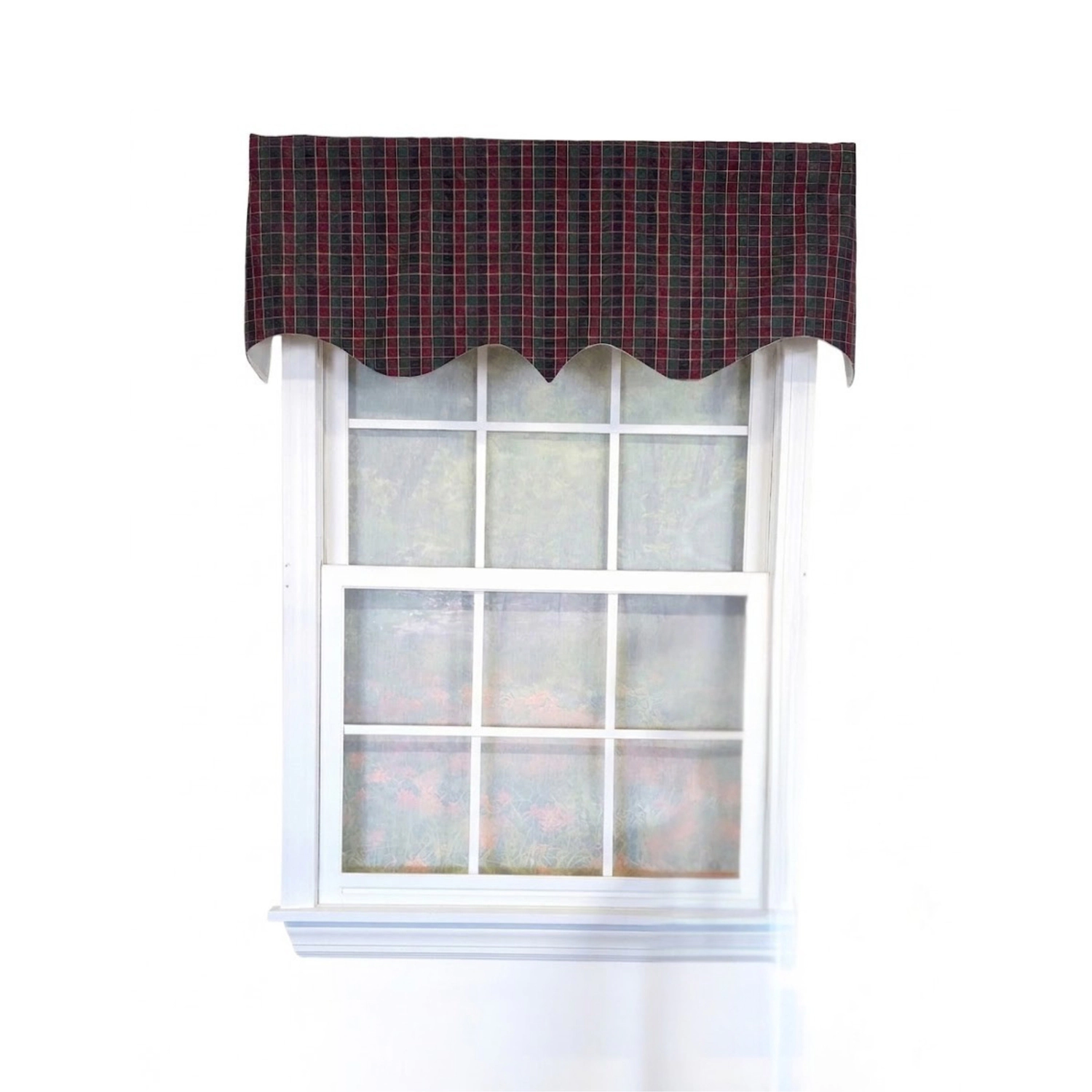 RLF Home Tiffany Check Regal Window Valance 100% Cotton Lined Rod Pocket 50" x 17" Multi
