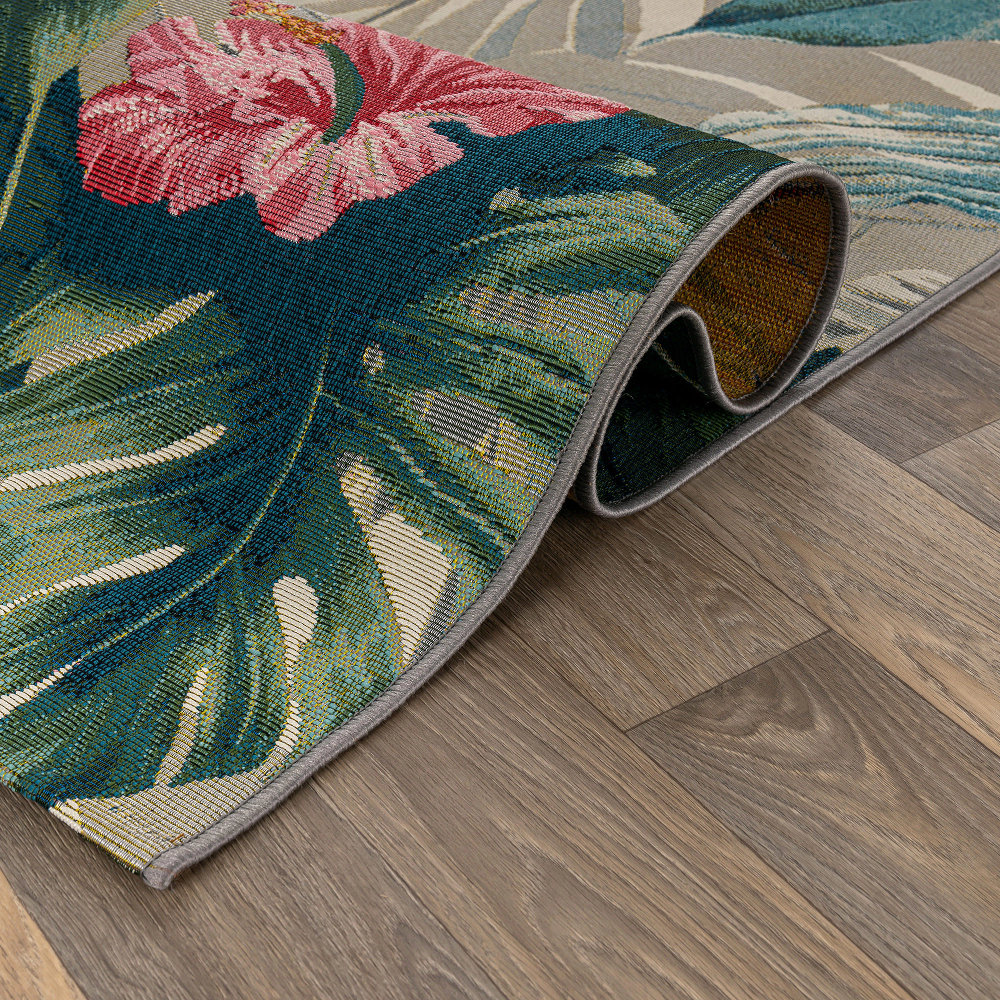World Rug Gallery Tropical Botanical Floral Indoor/Outdoor Area Rug, Easy-Clean Patio Rug