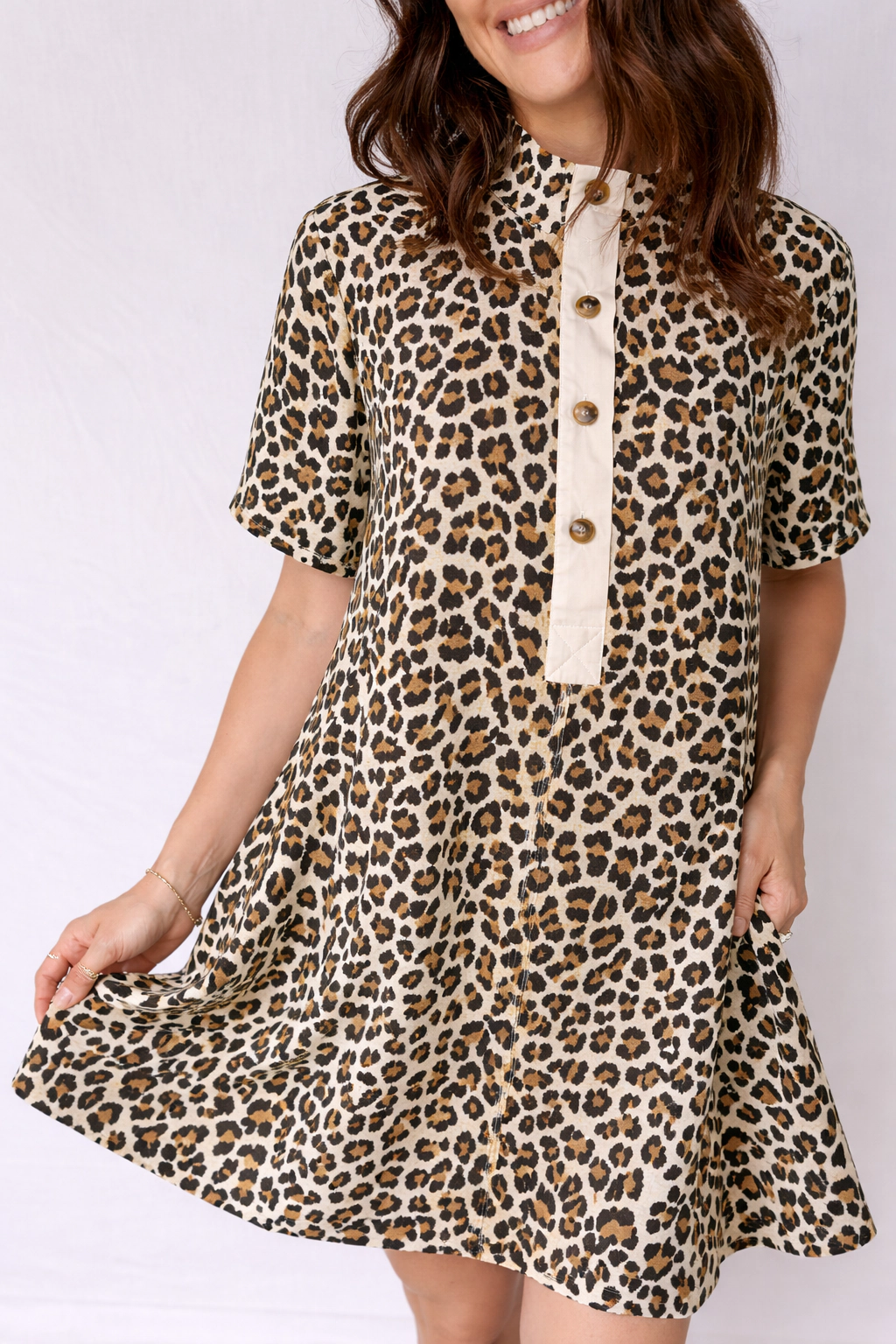 Threaded Pear Women's Aisha Sleeve Loose Mini Dress
