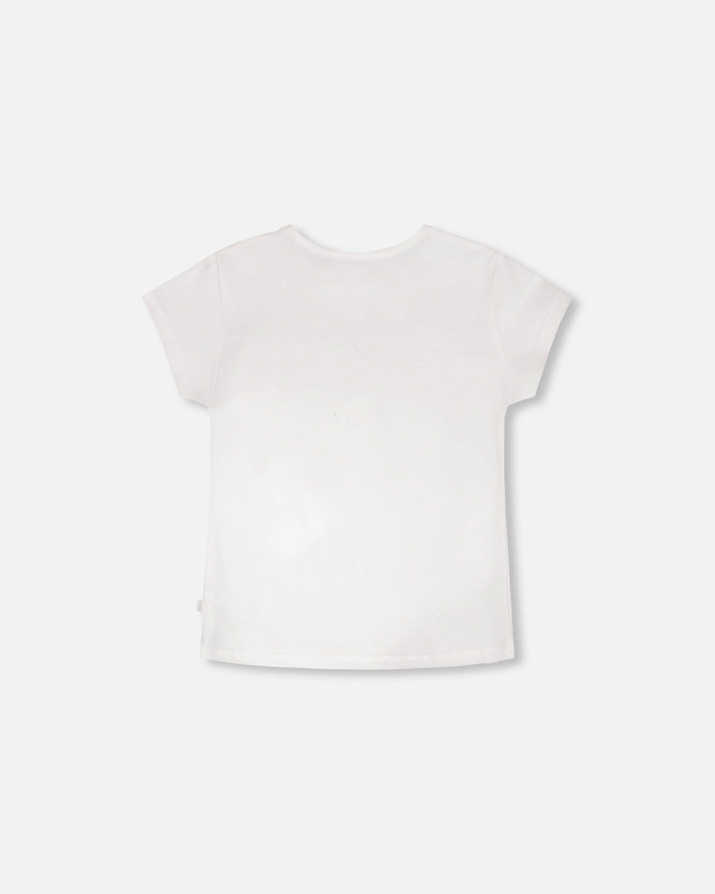 Deux par Deux Girls Organic Cotton Garden Window Graphic Short Sleeve T-Shirt