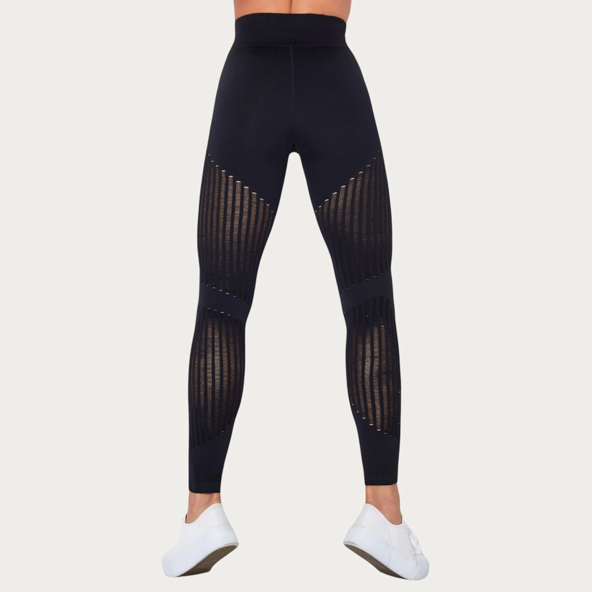 Anna-Kaci Active Women's Seamless Patterned Leggings with Ribbed Details and Contouring Panels
