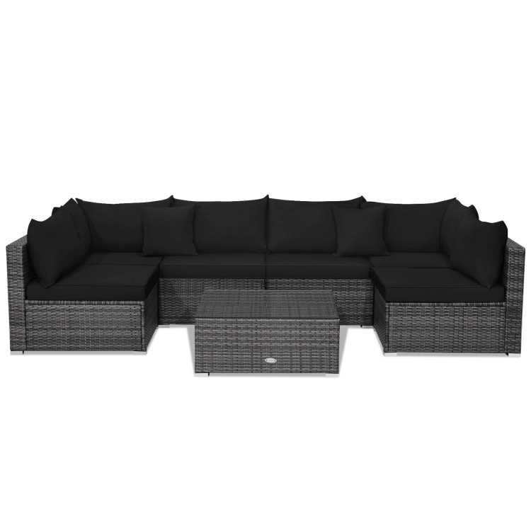Hivvago 7-Piece Outdoor Rattan Sectional Furniture Set