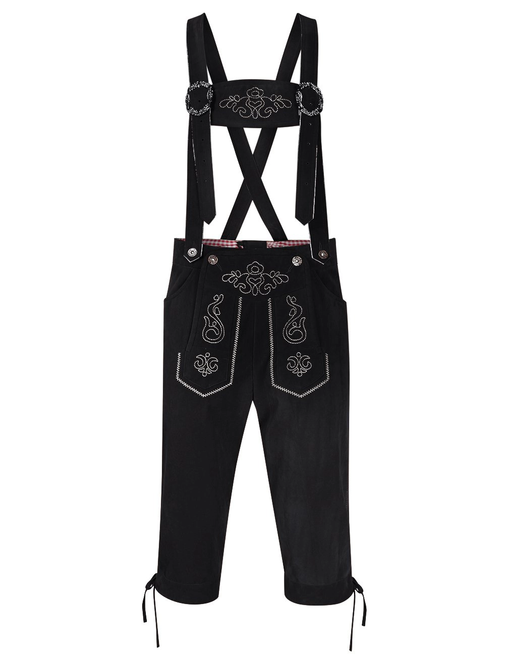 KOJOOIN Men Oktoberfest Lederhosen Bavarian Traditional Suspender Capri Pants German Beer Festival Overalls