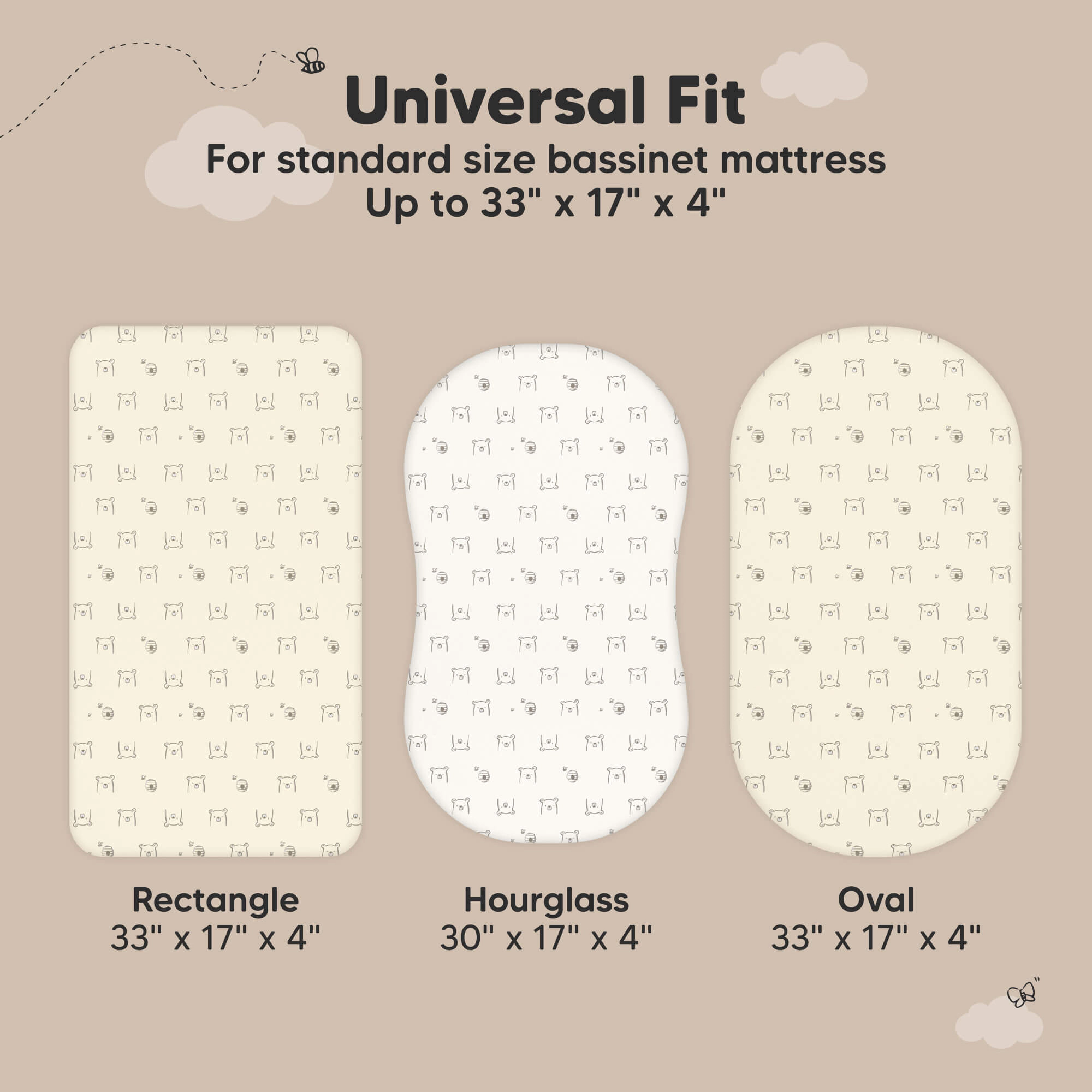 KeaBabies 2-Pack Isla [Protect+] Waterproof Bassinet Sheets