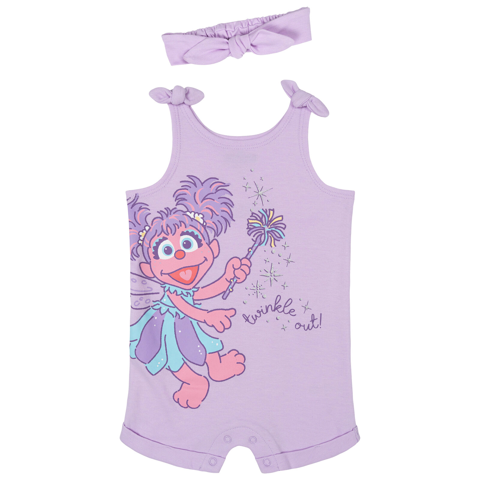 Sesame Street Girls' Sleeveless Romper and Headband Set