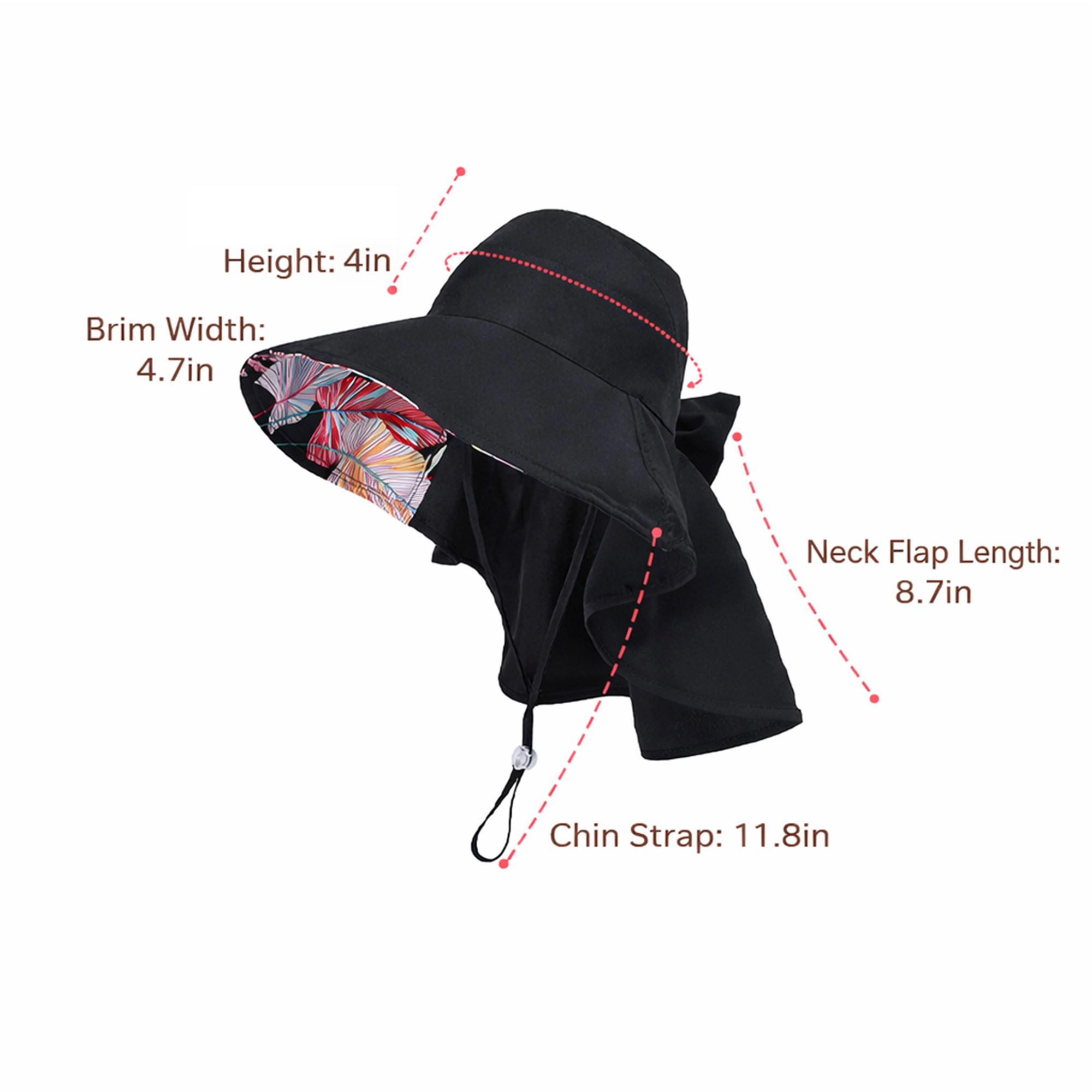 Anna-Kaci Women's Wide Brim Sun Hat with Ponytail Opening Neck Flap Bow Detail UV Protection Summer