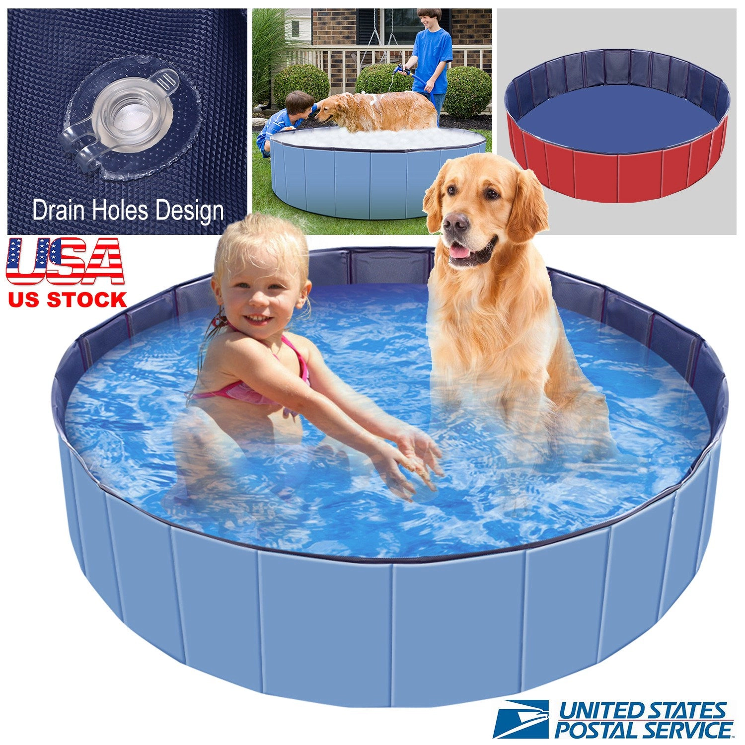 GBruno 63 Inch Foldable Pet Swimming Pool