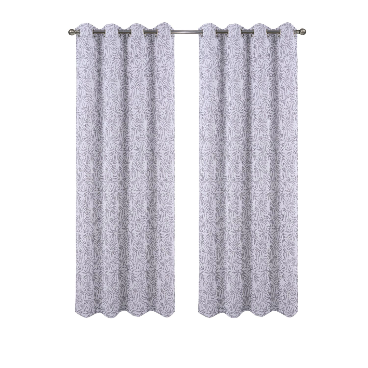 RT Designers Collection 100% Polyester 140 GSM Liana Jacquard Grommet Curtain Panel 54" x 84" Char
