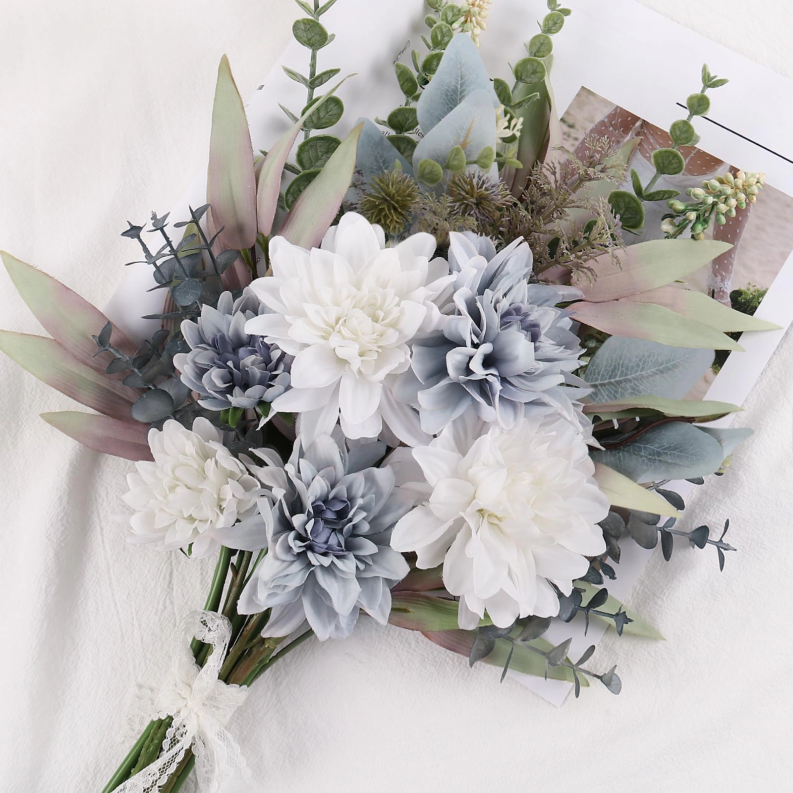 PUPWE Artificial Flowers Bouquet Vase Home Decor