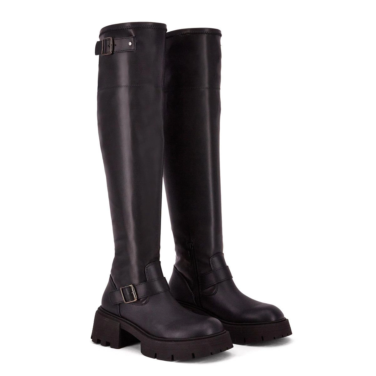 Andrea Womens Knee High Combat Boots