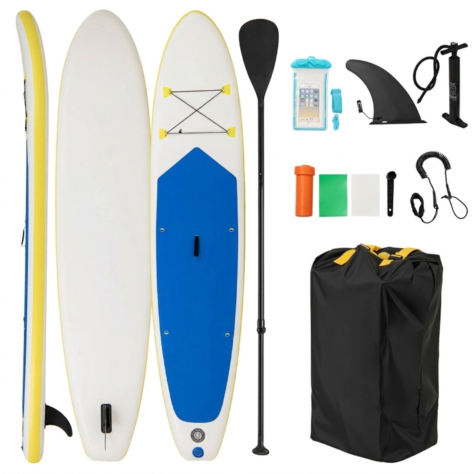 SUGIFT 11-ft Premium Inflatable Stand Up Paddle Board with 3-Section Paddle Dual Action Pump and Backpack