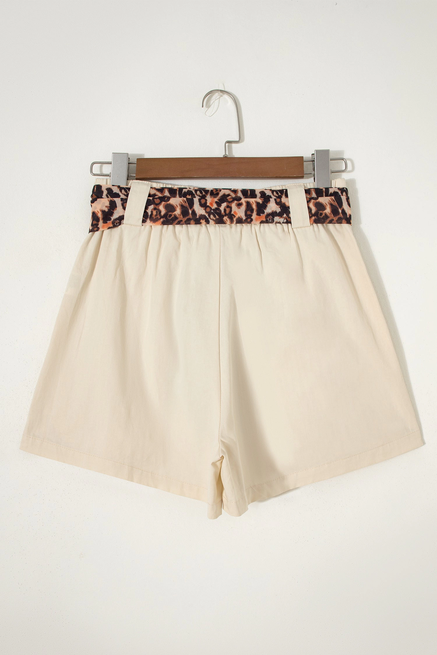 Threaded Pear Womens Ariel Pleated Wide-Leg Shorts - Oatmeal 100% Cotton