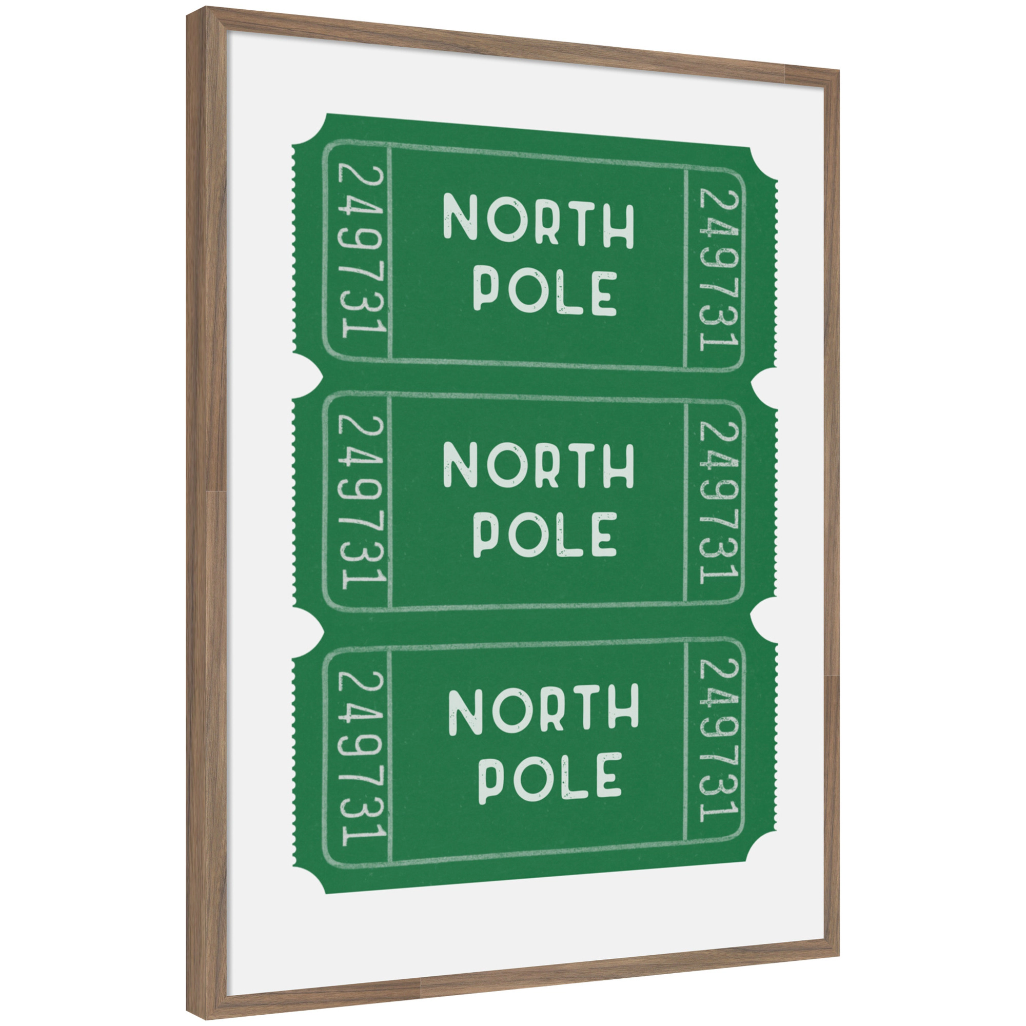 Amanti Art Christmas North Pole Tickets Framed Canvas Wall Art Print