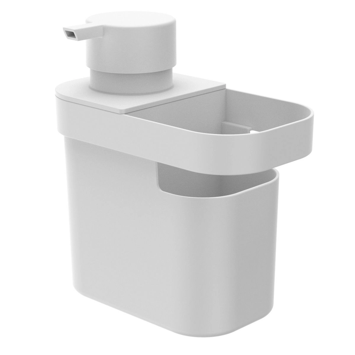 OU 22oz Soap Dispenser w/ Sponge & Dish Brush Holder Organizer w/ Drainage, Soap Pump Compatible w/ Gel & Dish Soaps