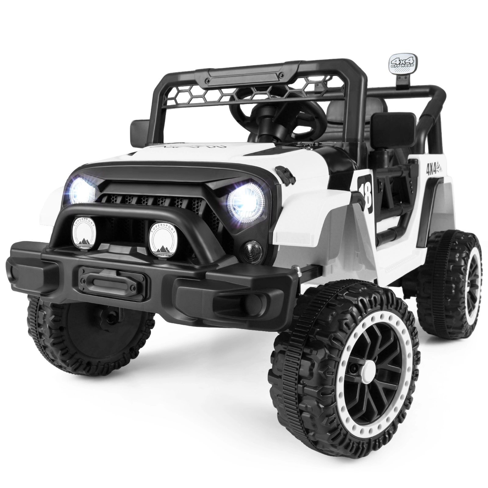 Costway 12V Kids Ride on Truck with Remote Control 3 Speeds LED Lights Horn Music Story