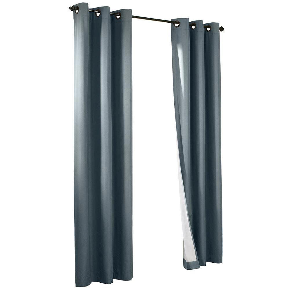 Thermaplus Prelude Room Darkening Window Treatment Grommet Curtain Panel 40" x 84" for Bedroom Livingroom Slate Blue