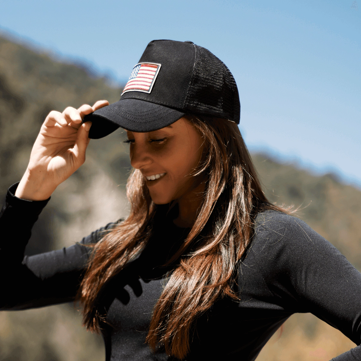 JupiterGear Unisex American Flag Trucker Hat with Adjustable Strap