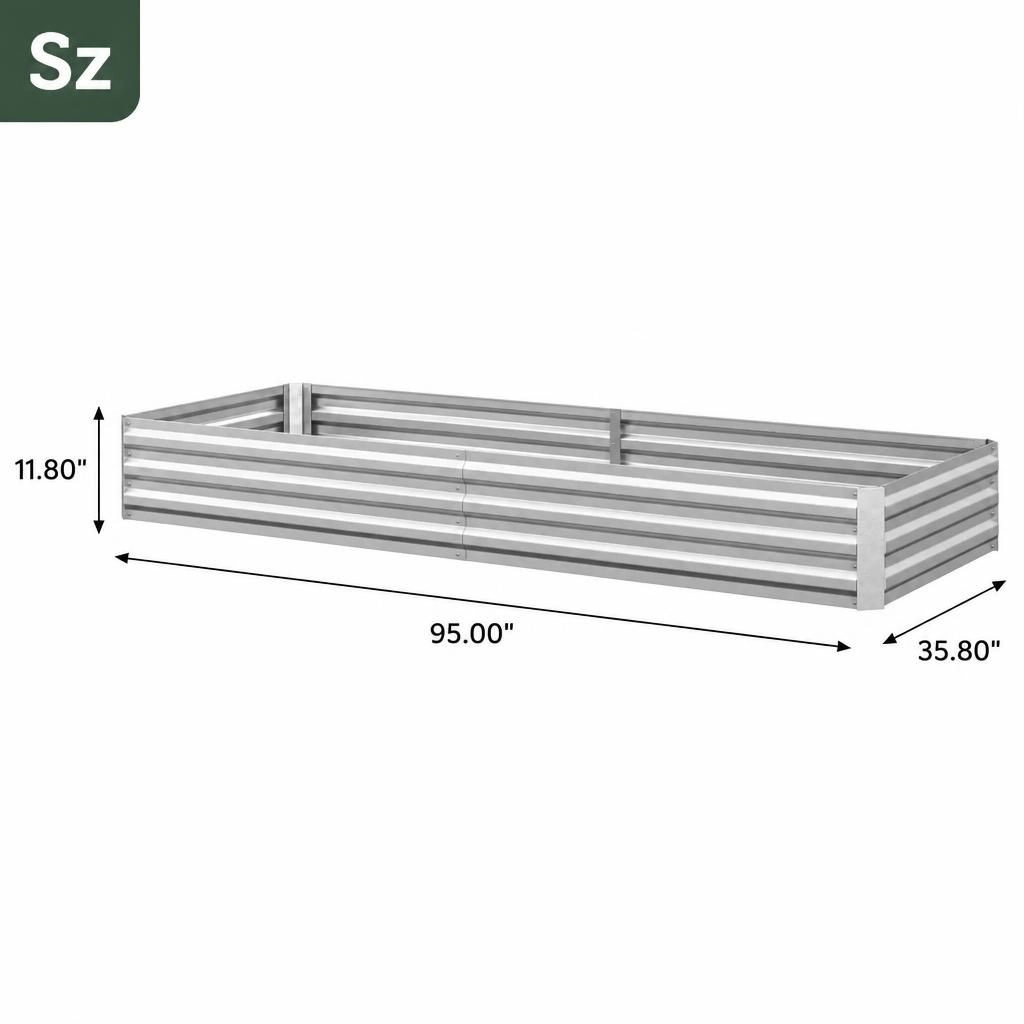 WOW PIONEER Long Rectangular Steel Planter Box for Curb Appeal Patio Entrance Walkway Garden