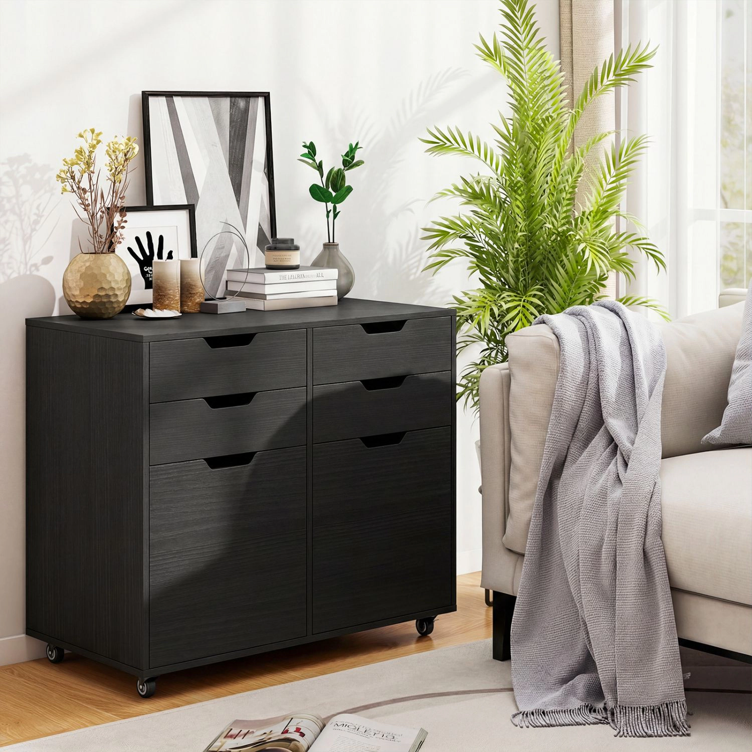 Slickblue 4 Drawer Storage Cabinet with Locking Wheels