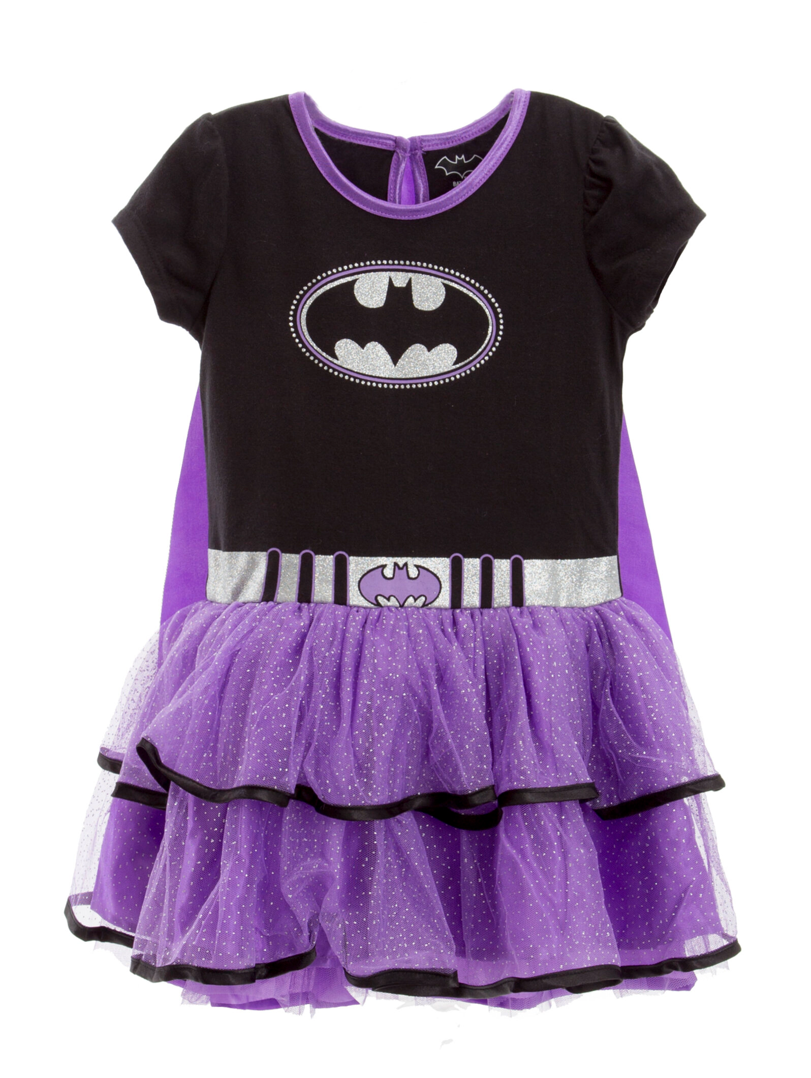 WARNER BROS Justice League Girls' Cosplay Dress and Leggings Set with Cape