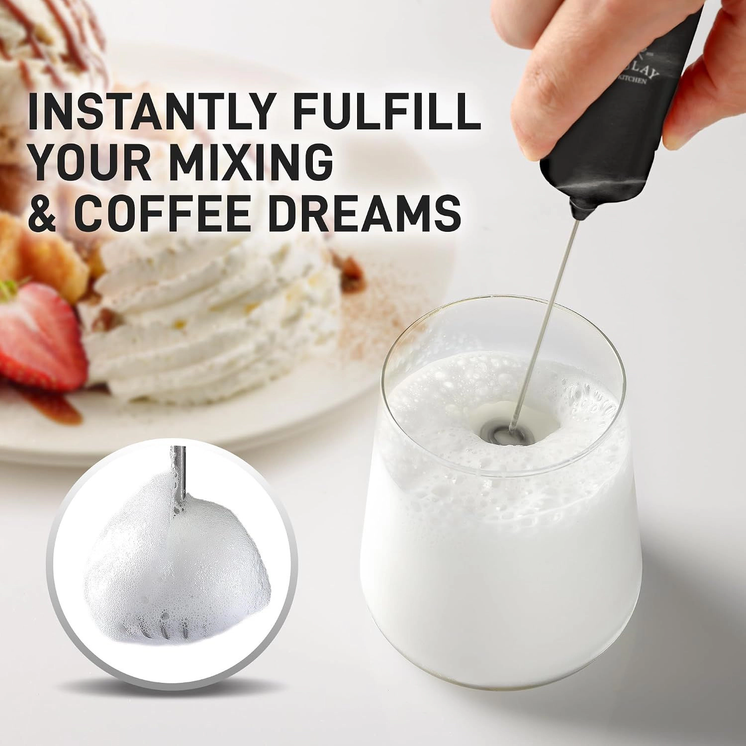 Zulay Kitchen Mini & Mighty Detachable Whisk Milk Frother – Compact Pocket