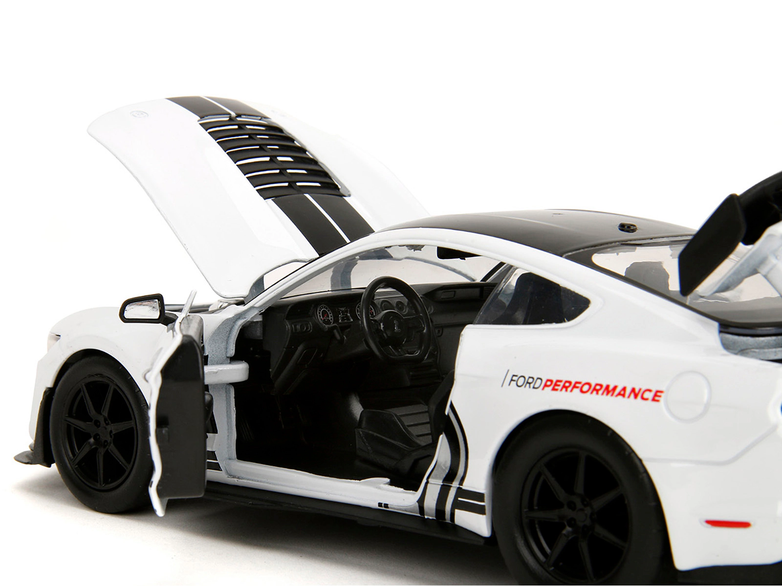 Jada 2020 Ford Mustang Shelby GT500 #65 White with Black Top and Stripes "Ford Performance" "Bigtime Muscle"