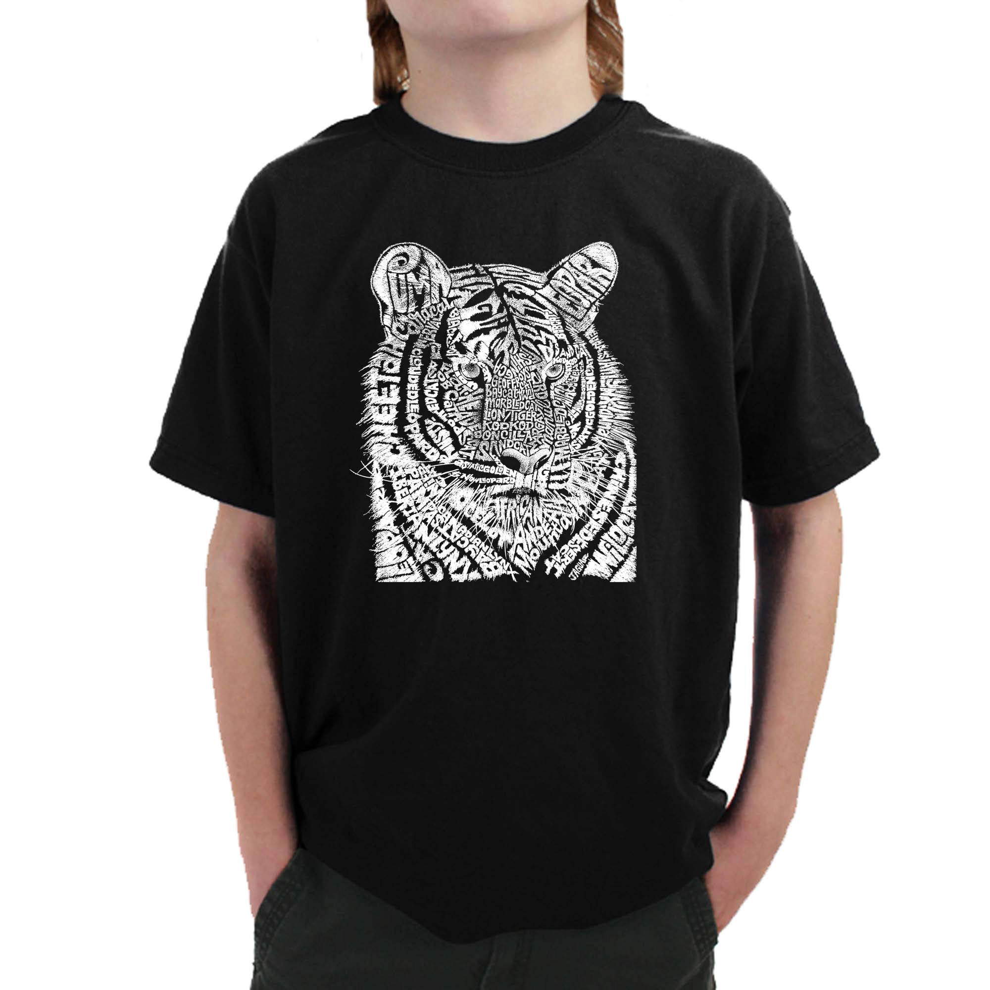LA Pop Art Boy's Word T-Shirt - Big Cats