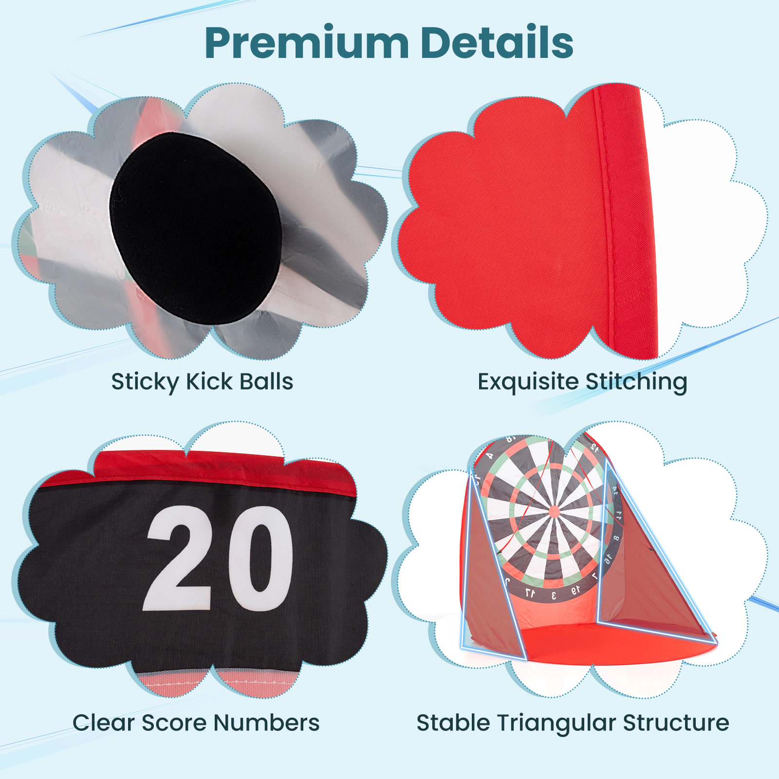 Hivvago Large Dart Board for Kids with 4 Kick Balls