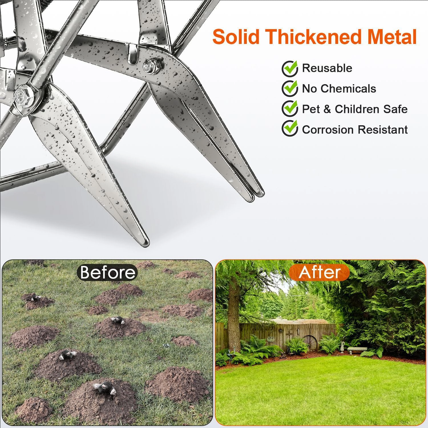 GBruno 2-Pack Metal Mole Scissor Traps