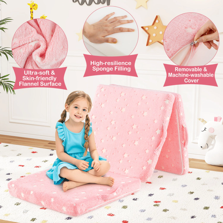 Hivvago Foldable Floor Mattress For Kids With Washable Flannel Cover