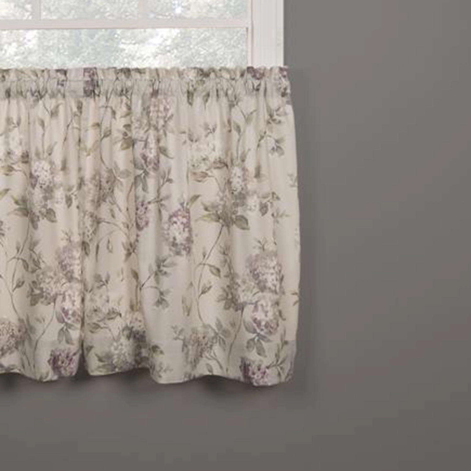 Ellis Curtain Abigail Design Printed Room Darkening 2 Piece Window Rod Pocket Pair Set With 2 Tiers56x24"56" x 24" Lilac