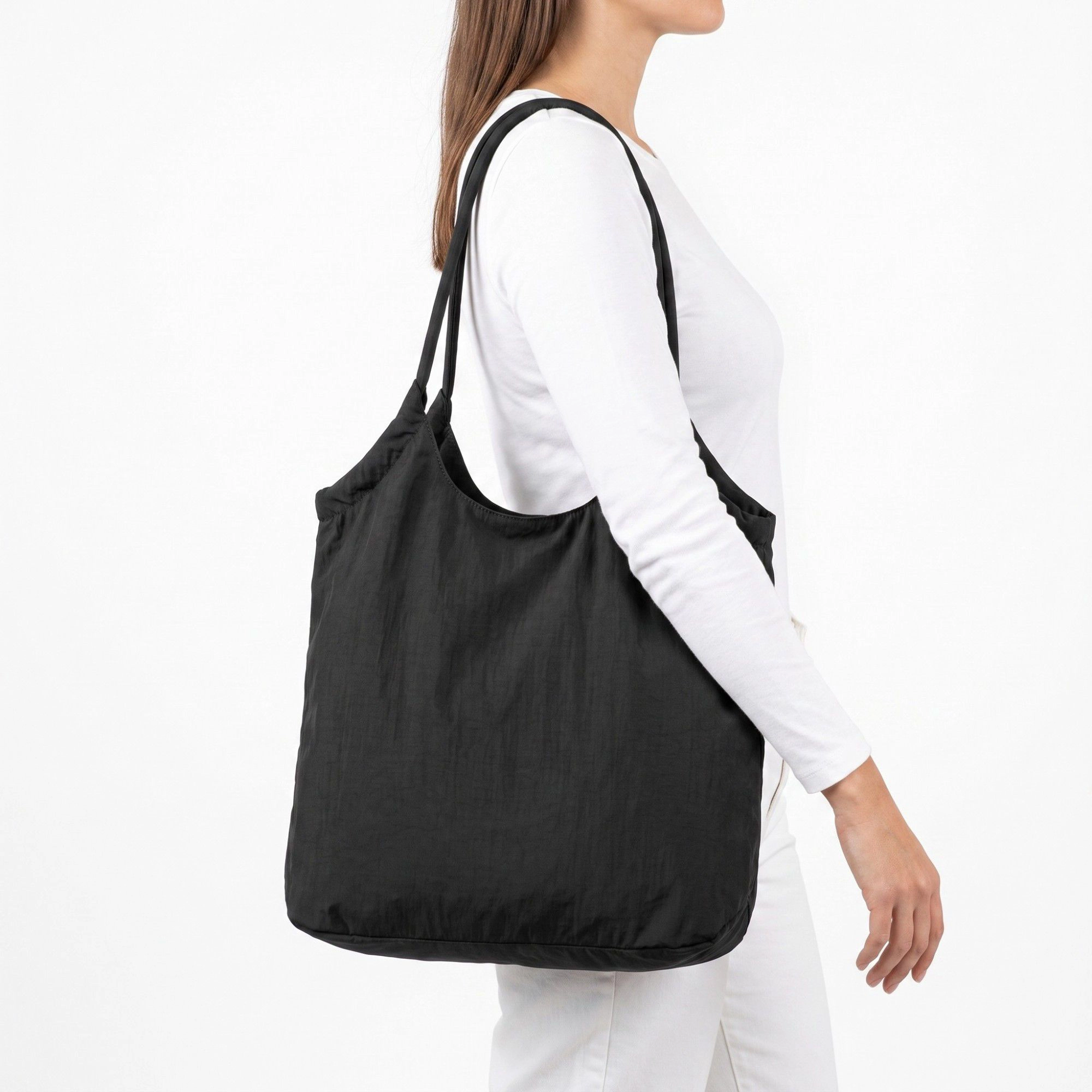 Alilang Women's Soft Shoulder Tote Bag with Double Rope Straps and Roomy Open-Top Design 16.1x13x3.5in