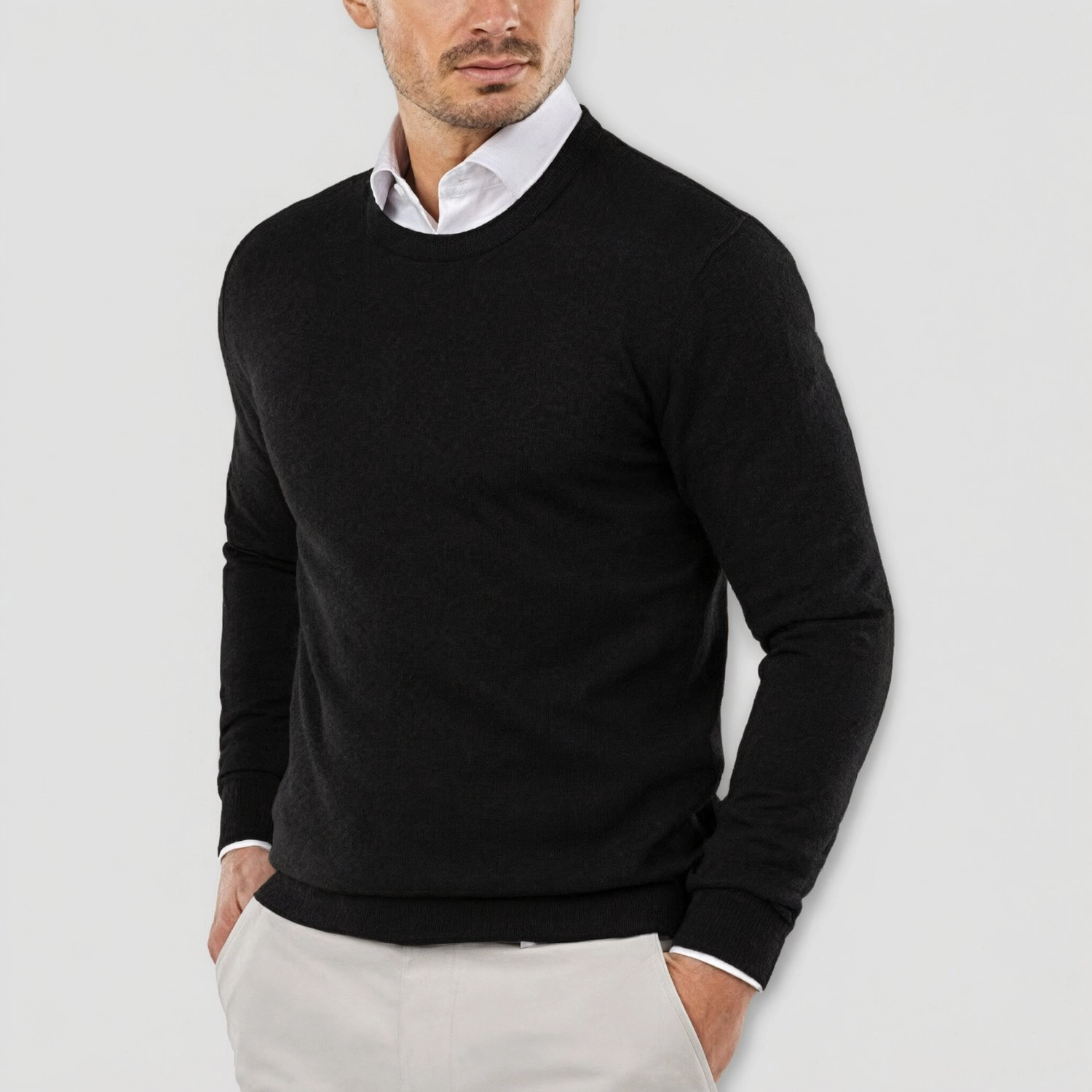 COOFANDY Mens Classic Crew Neck Sweater Long Sleeve Ribbed Pullover Casual Tops