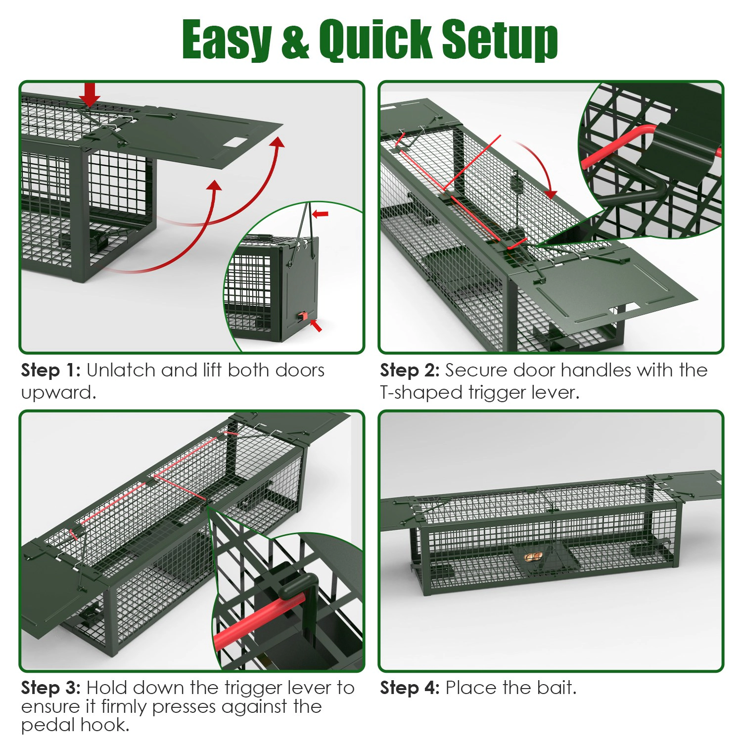 GBruno 2-Pc Dual-Door Live Rat Trap Cage