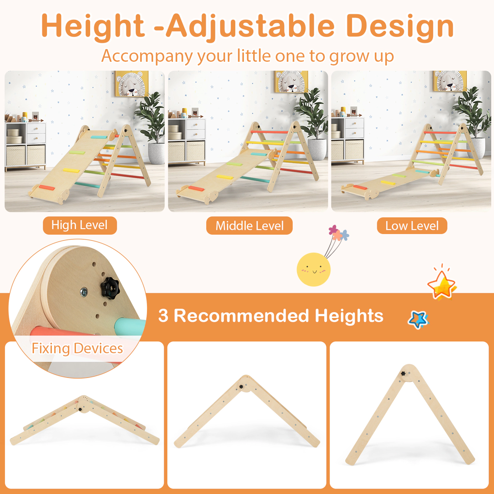 SUGIFT Toddler Reversible Ramp and Sea Lion Climber 7-in-1 Indoor Climbing Toy