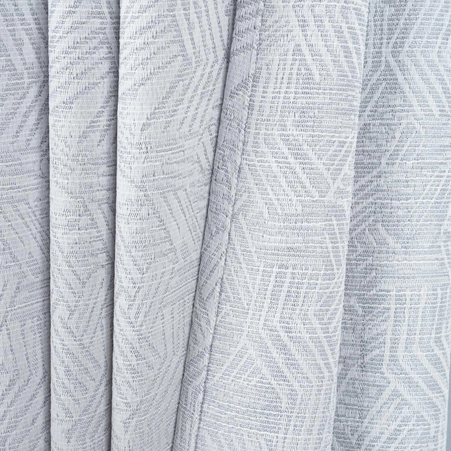 RT Designer Collection Wilton Jacquard Grommet Luxurious Modern Design Curtain Panel 54" x 84" Silver
