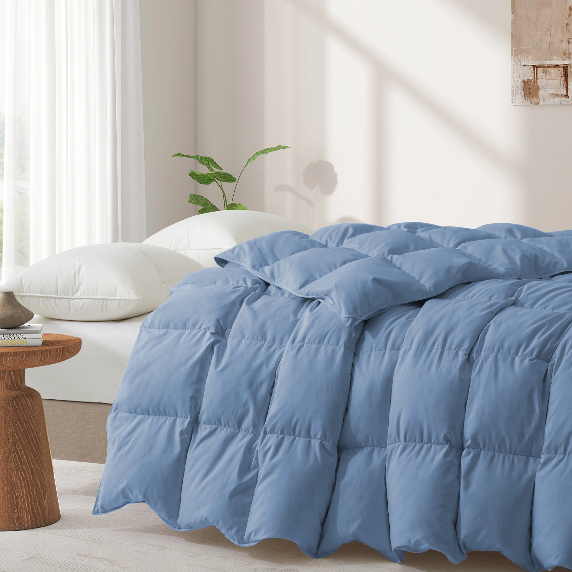 Peacenest All Season Goose Down Feather Fiber Comforter Duvet Insert