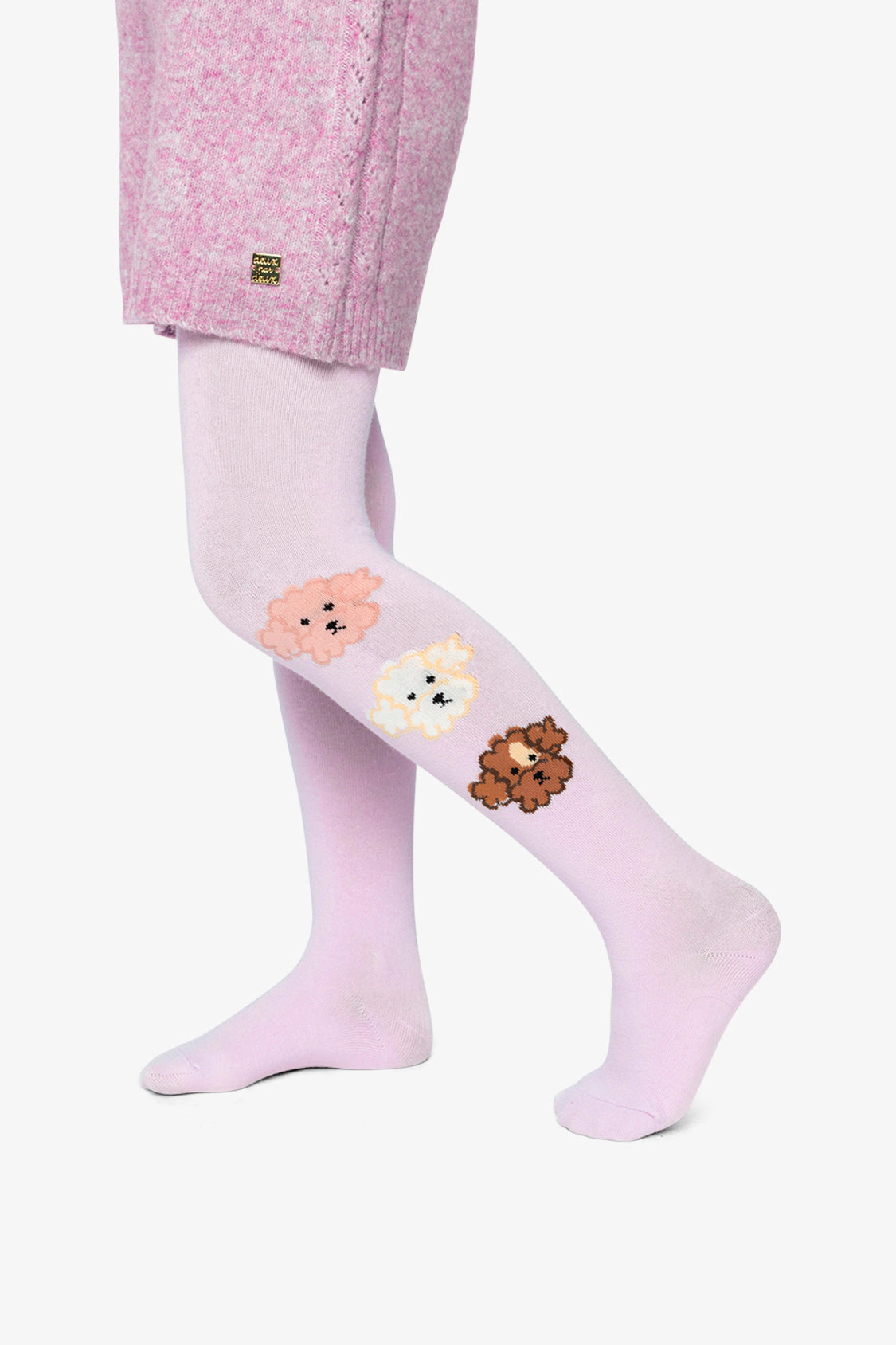 Deux par Deux Girls Poodle Knit Tights