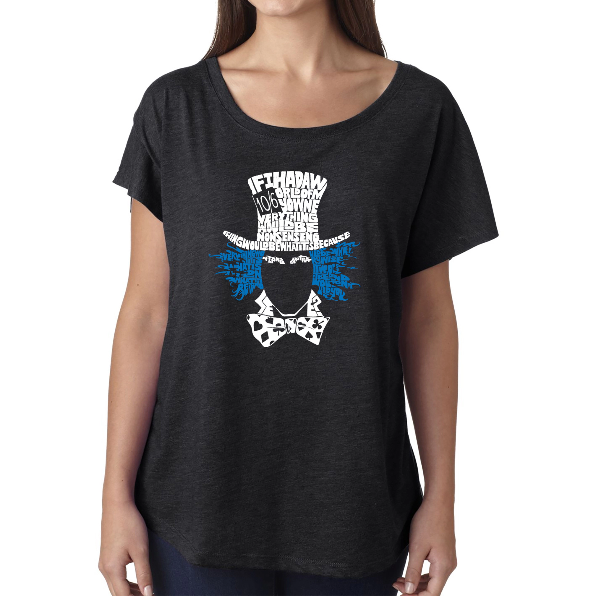 LA Pop Art Women's Dolman Word Shirt - The Mad Hatter