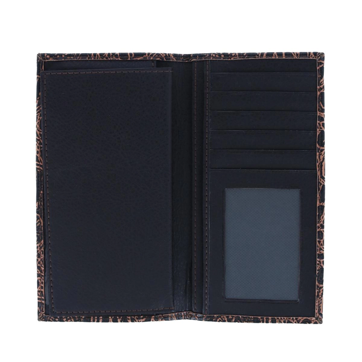 CTM Men's Alligator Print Roper Wallet and Checkbook Holder