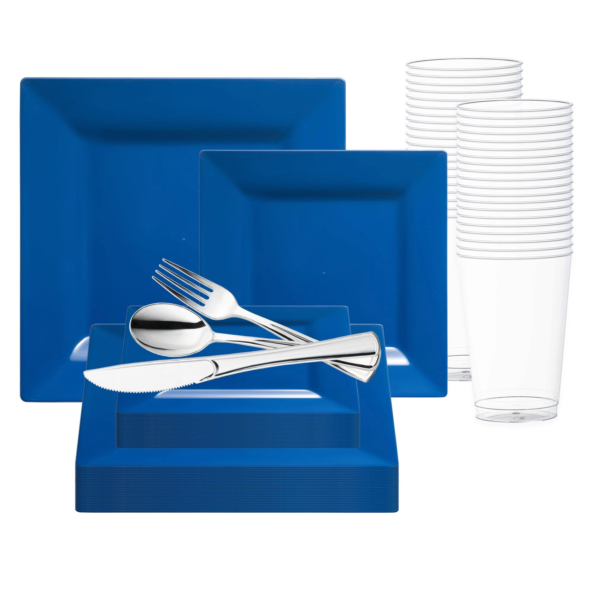 Smarty Had A Party Midnight Blue Square Plastic Wedding Value Set