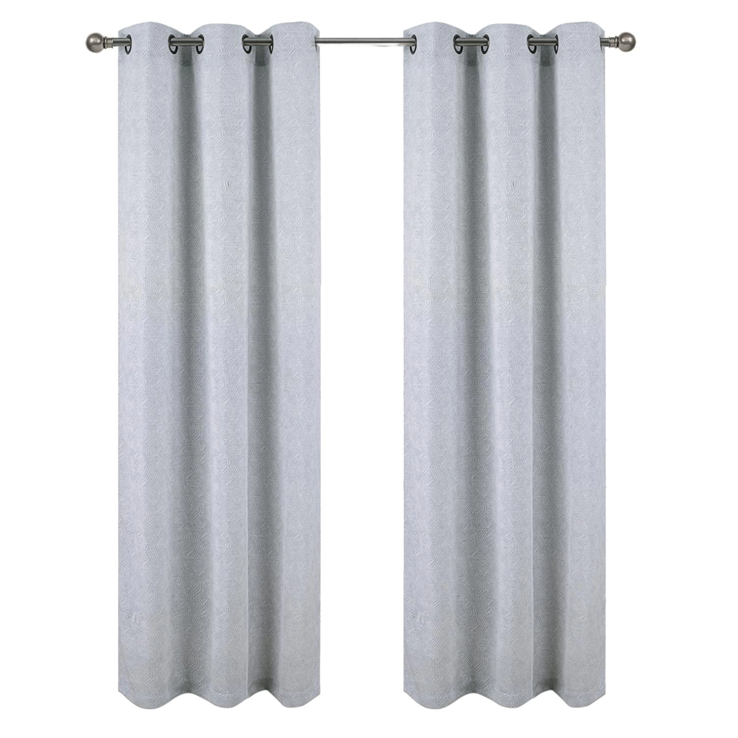 RT Designer Collection Wilton Jacquard Grommet Luxurious Modern Design Curtain Panel 54" x 84" Silver