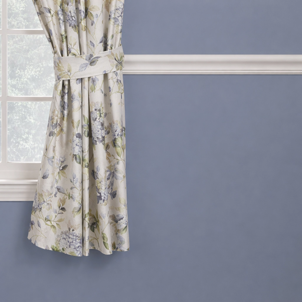 Ellis Curtain Abigail Design Printed Room Darkening 2-Piece Window Rod Pocket Pair Set with 2 Tiers - 56x24