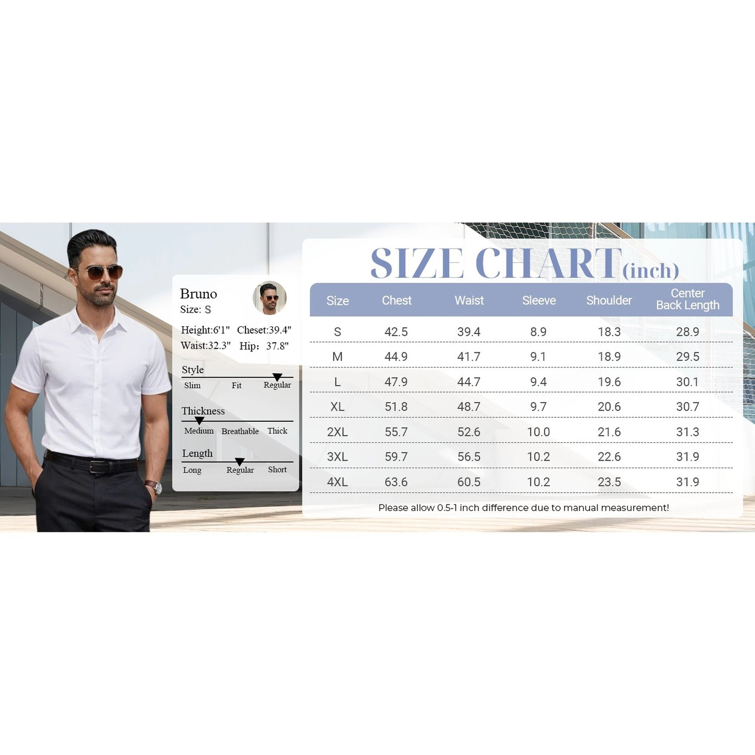 COOFANDY Mens Short Sleeve Button Down Shirts Classic Collar Dressy  Tops